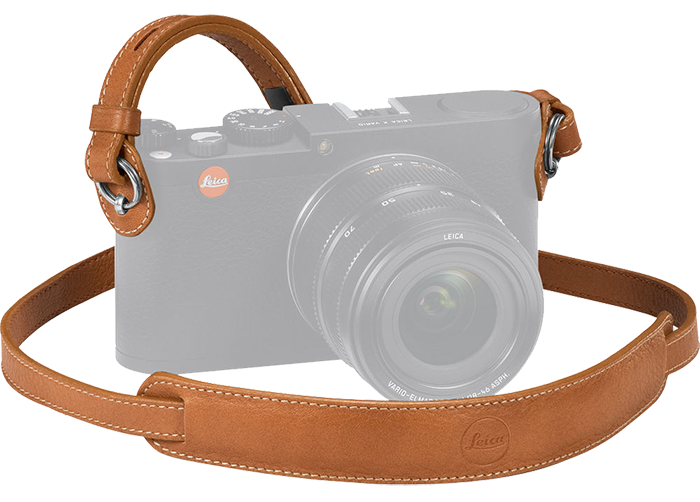 Leica Carrying Strap with Protecting Flap for Leica X, Q and M Systems - Cognac leather - 18777