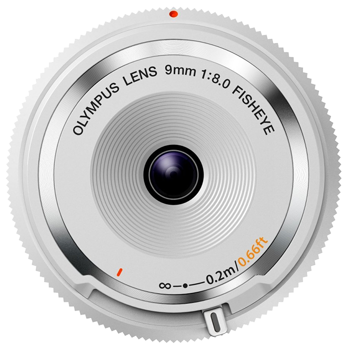 Olympus 9mm F8 Fisheye Body Cap Lens  - White