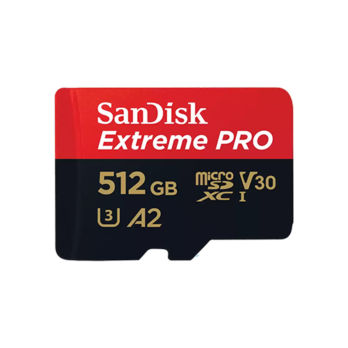 SanDisk Extreme PRO microSDXC and SD Adapter 200MB/s A2 C10 V30 UHS-I U3 with RescuePro Deluxe - 512GB