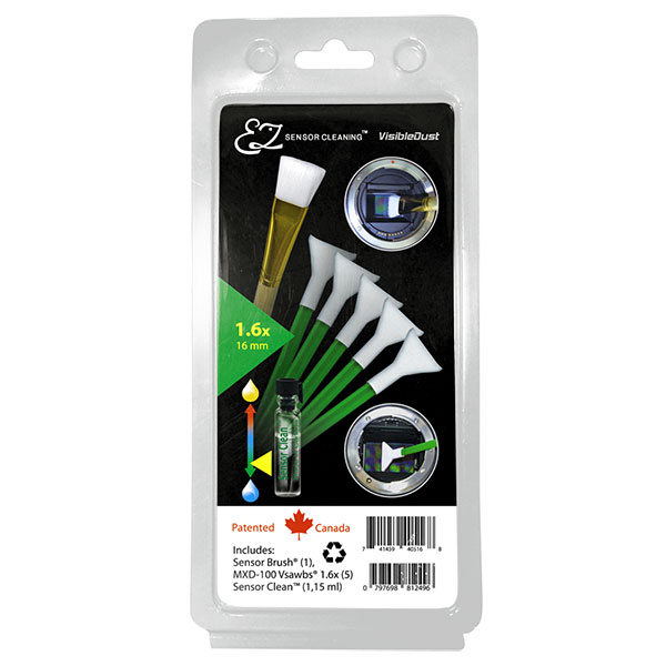 VisibleDust EZ Sensor Brush Cleaning Kit with Sensor Clean and Vswabs - 1.6x for APS-C Sensors