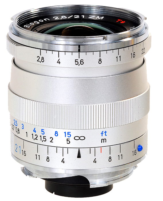 Zeiss Biogon T* F2.8 21mm ZM Leica Fit - Silver