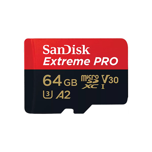 SanDisk Extreme PRO microSDXC and SD Adapter 200MB/s A2 C10 V30 UHS-I U3 with RescuePro Deluxe - 64GB